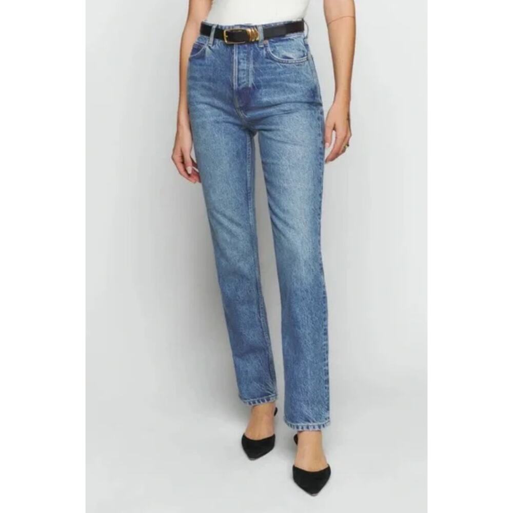 REFORMATION JEANS Cynthia High Rise Straight Denim Jeans Women's Size 29